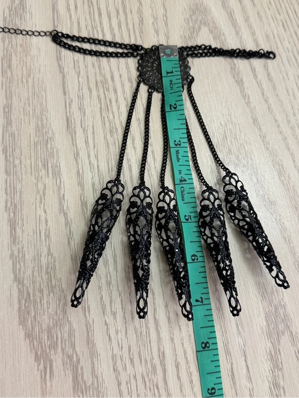 Black Gothic Halloween Fingerless Glove (Acrylic)